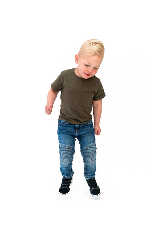 Olive Boxy Fit Kids Tee T-shirt Laree + Co.