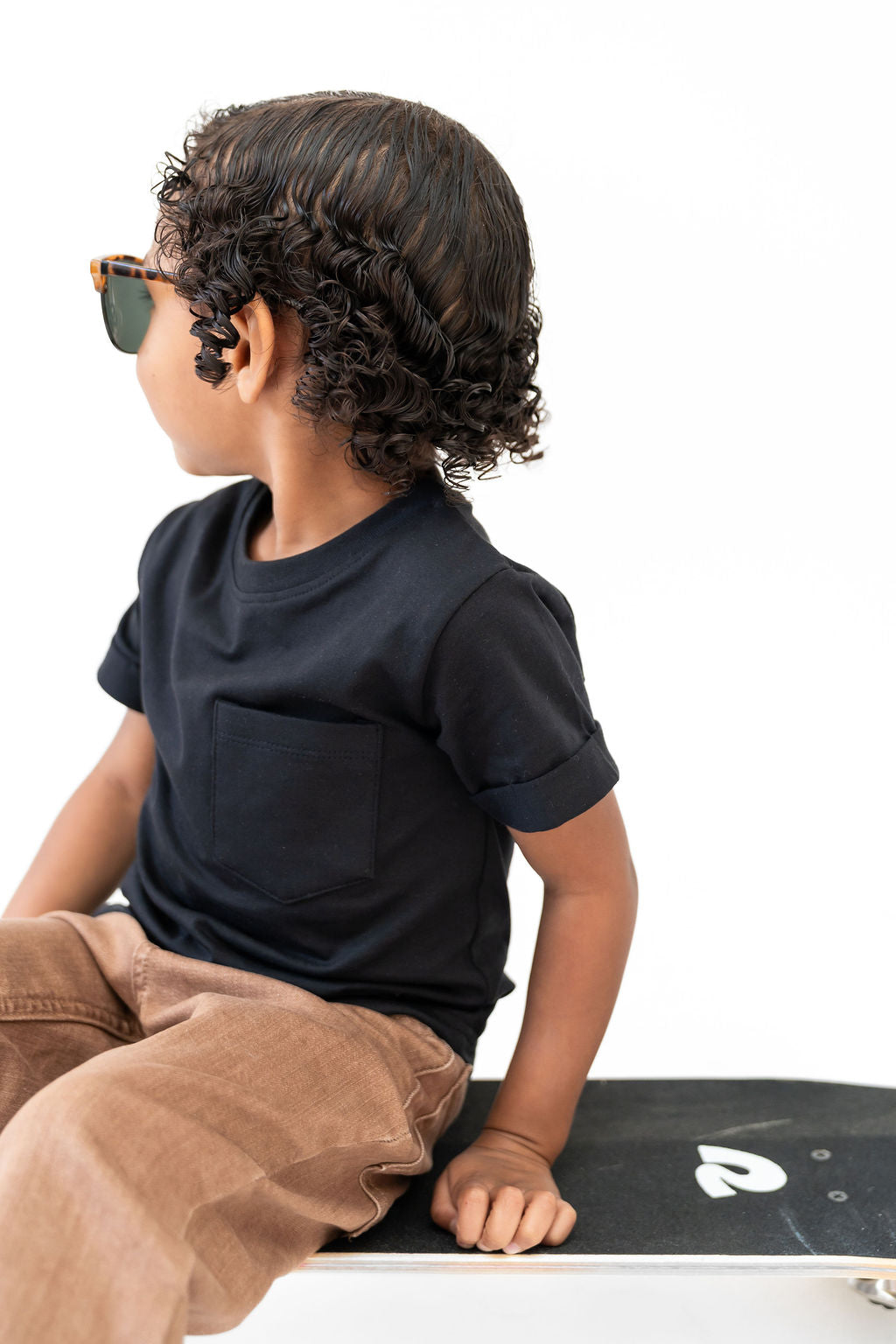 Boxy Fit Earthy Tone Kids Tee Onyx