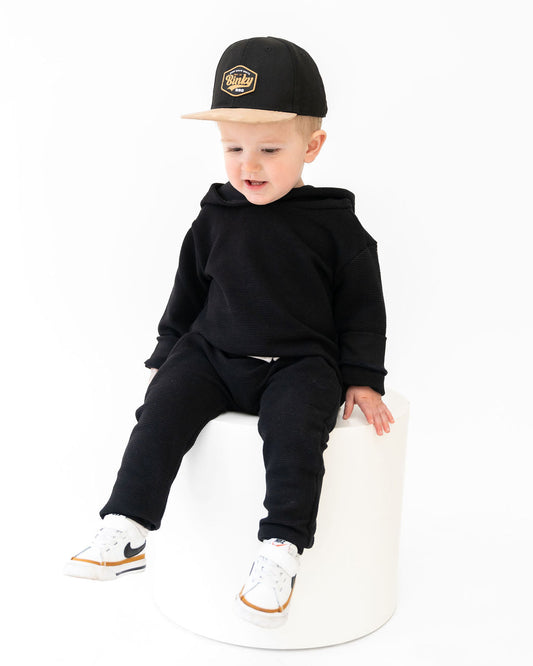 Onyx Waffle Knit Joggers Bamboo Blend Joggers Laree + Co.