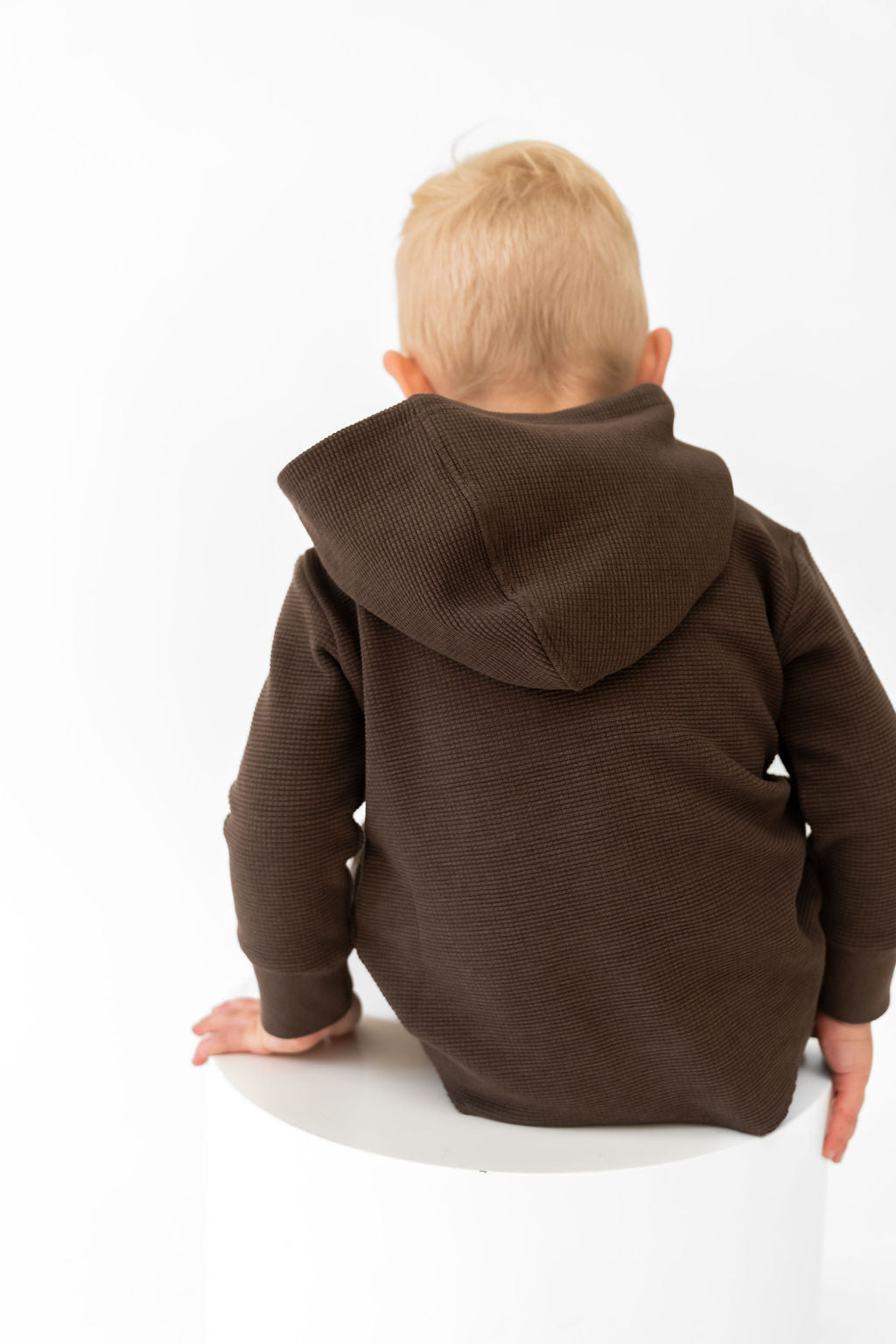 Cocoa Waffle Knit Hooded Pullover Pullover Laree + Co.