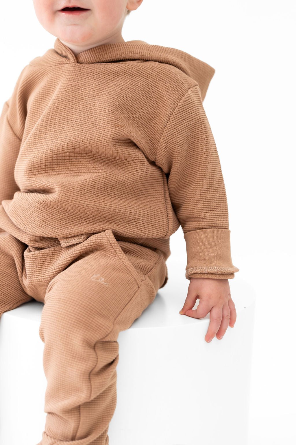 Waffle Knit Cozy Joggers in Umber for Kids Laree + Co.