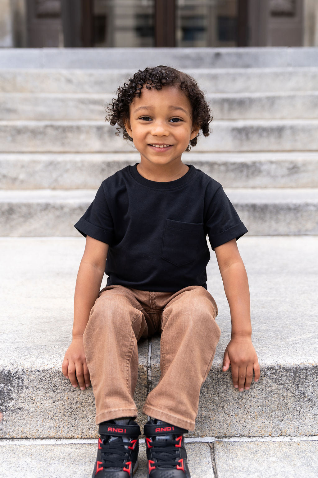 Boxy Fit Earthy Tone Kids Tee Onyx