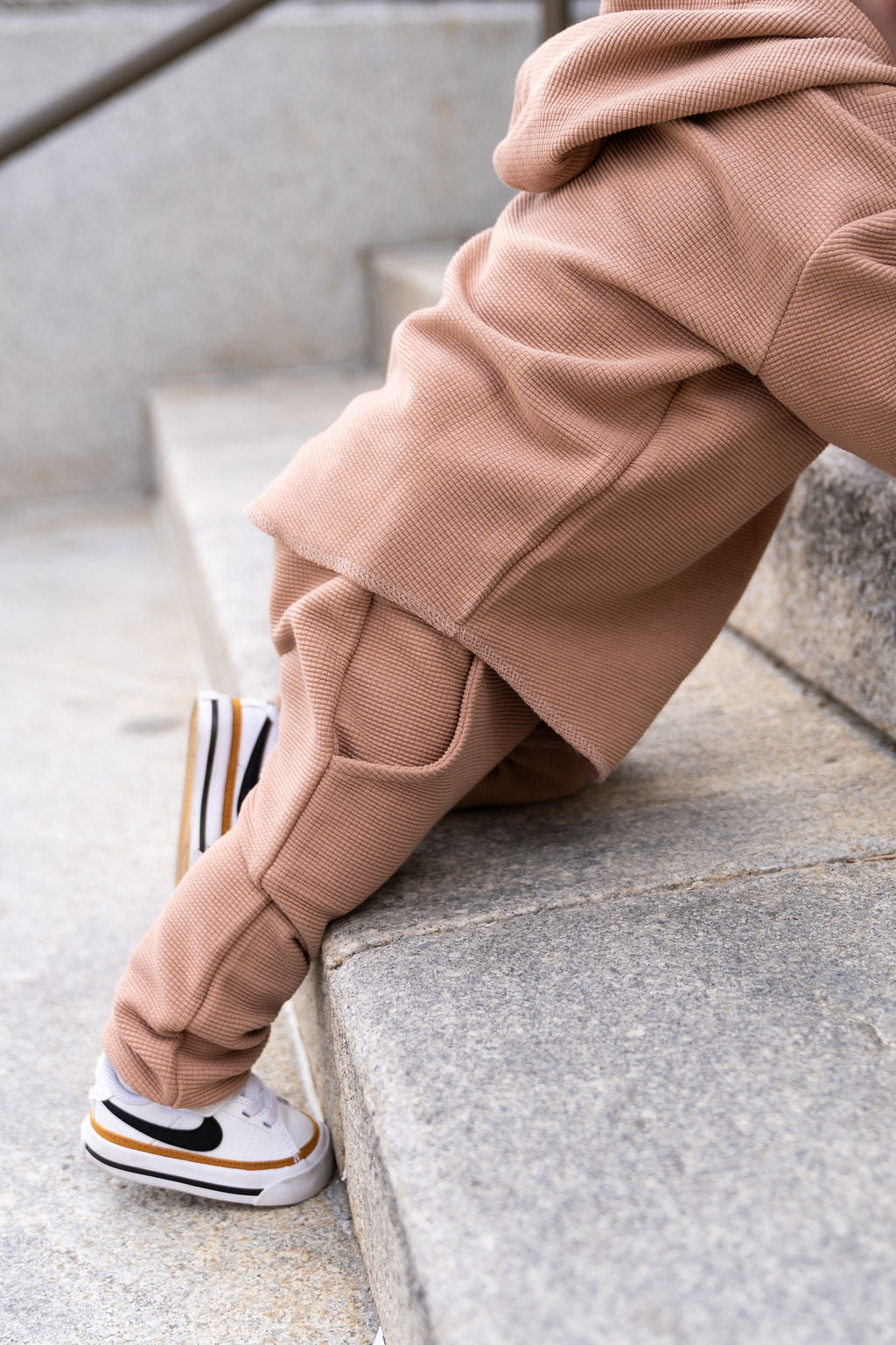 Waffle Knit Cozy Joggers in Umber for Kids Laree + Co.