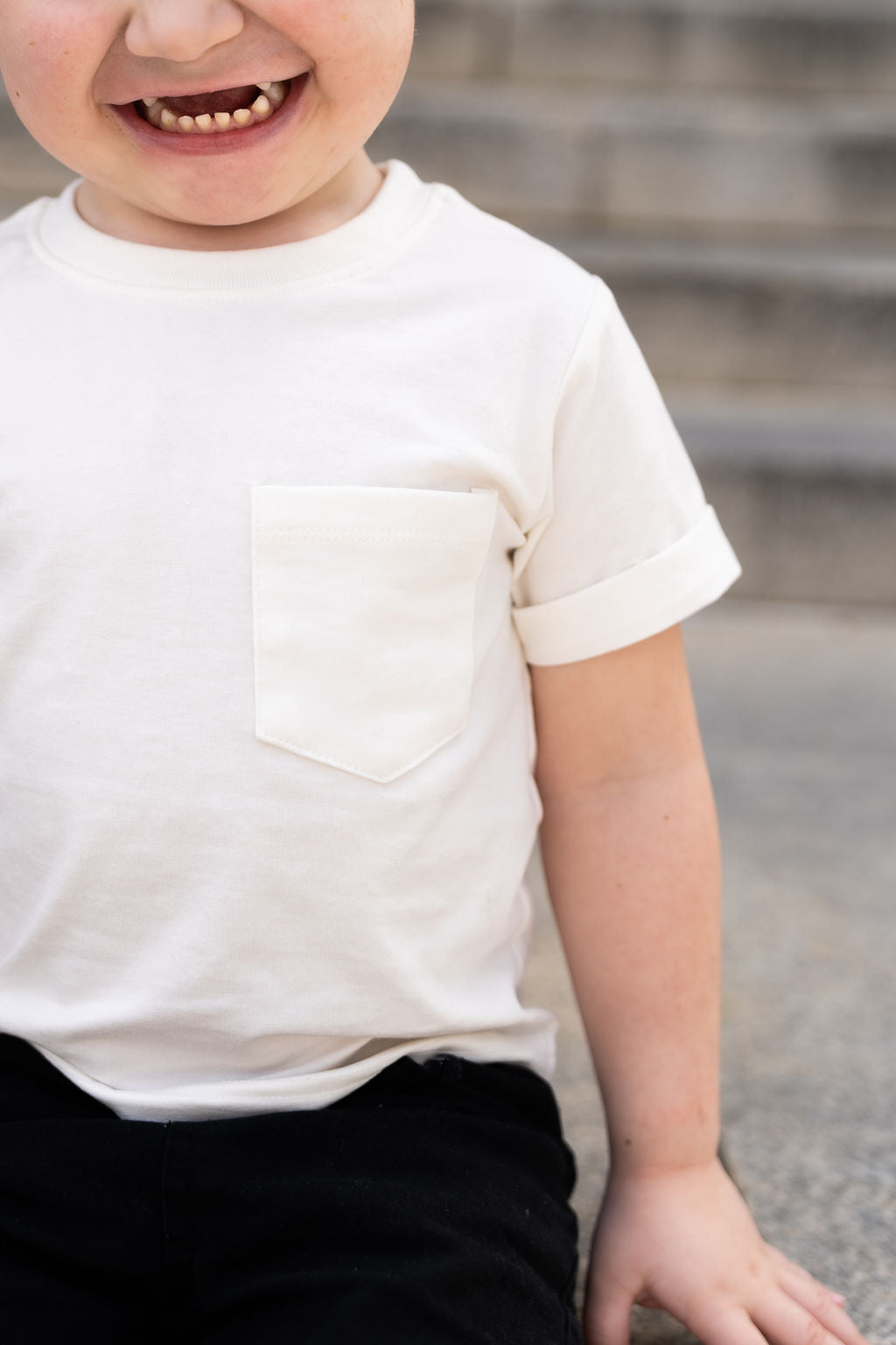 Ivory Boxy Fit Kids Tee Shirt