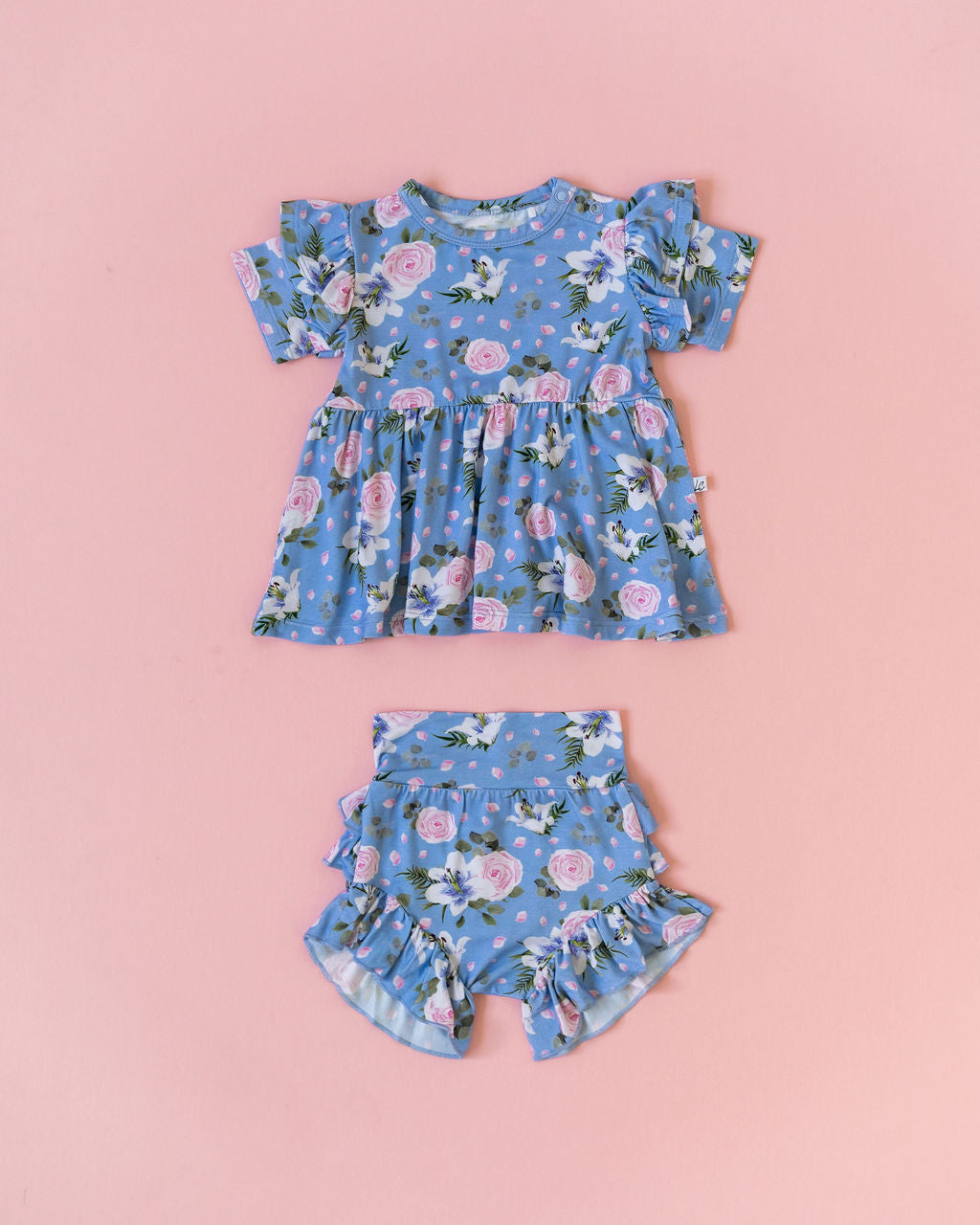 Floral Bamboo Ruffle Bummies Infant Toddler Laree + Co.