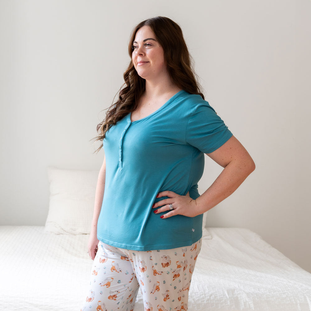 Griffin Butterflies V-Neck Bamboo Women's Lounge Top Laree + Co.