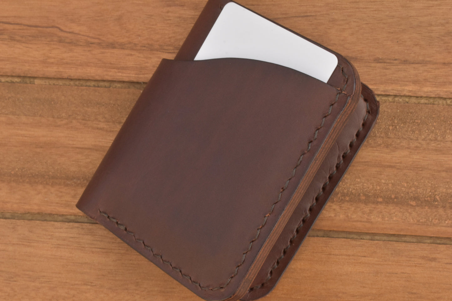 6 Pocket Card Bi Fold Full Grain Leather Wallet Italian Buttero