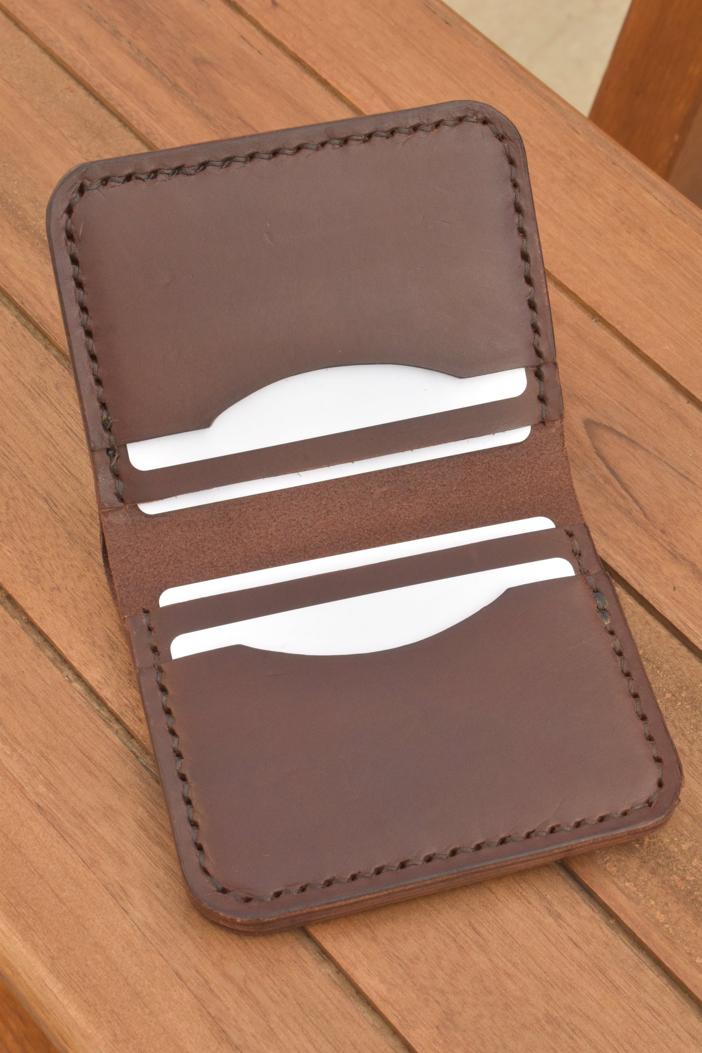 6 Pocket Card Bi Fold Full Grain Leather Wallet Italian Buttero