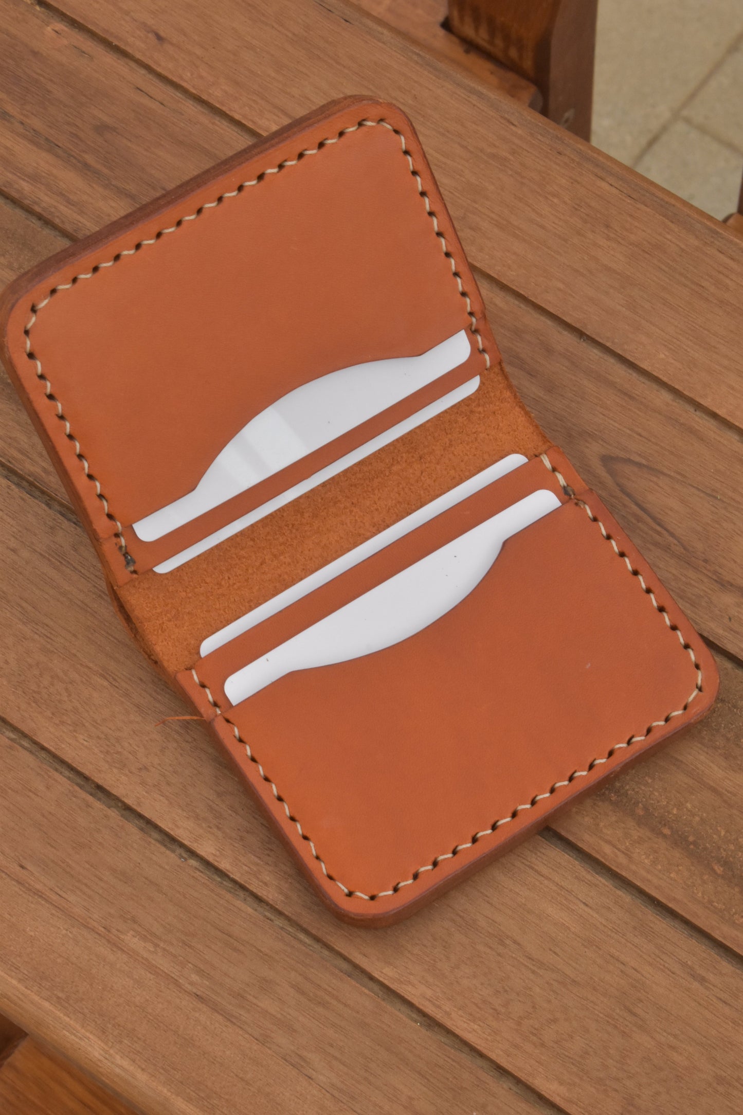 6 Pocket Card Bi Fold Full Grain Leather Wallet Italian Buttero