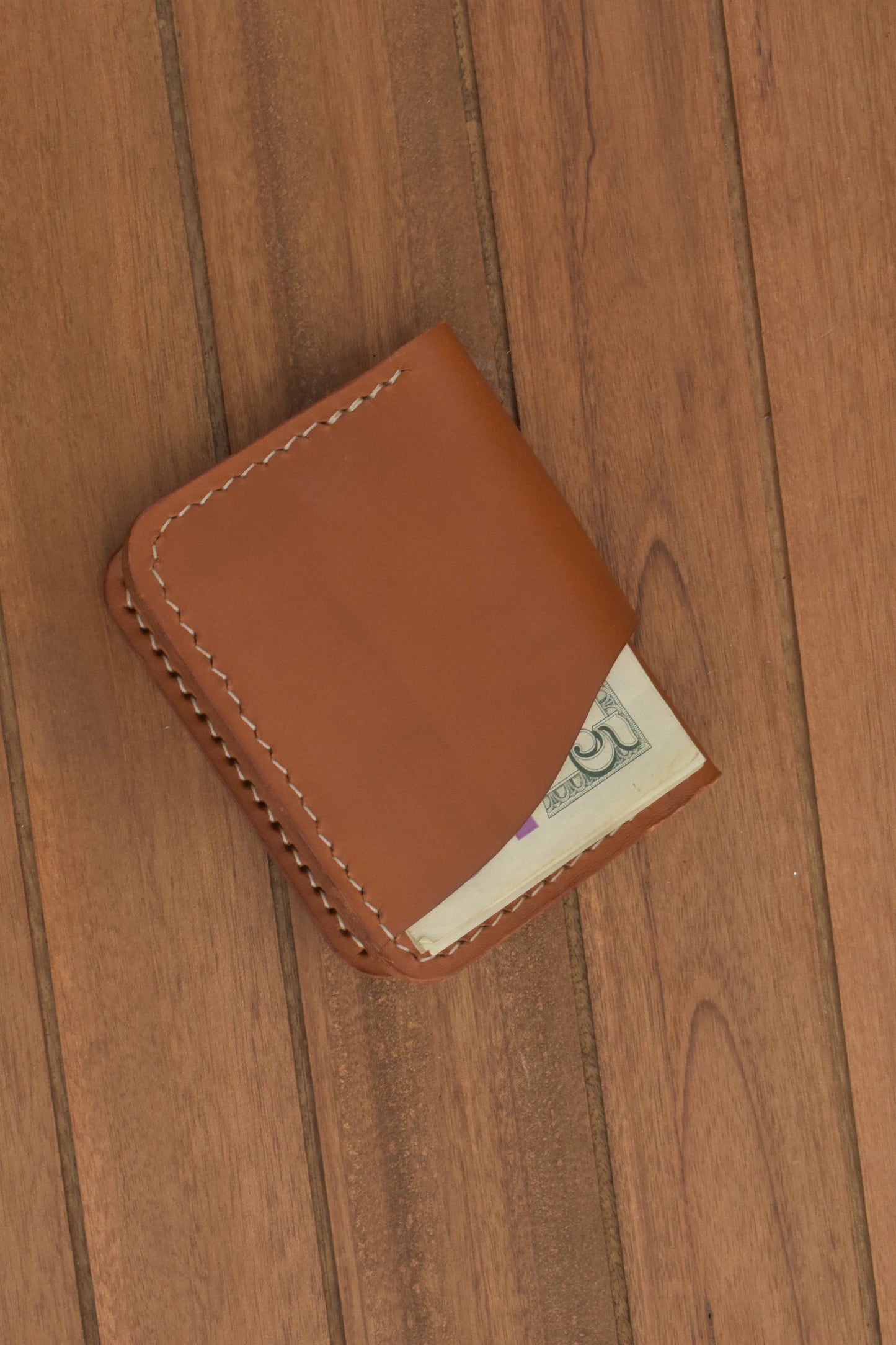 6 Pocket Card Bi Fold Full Grain Leather Wallet Italian Buttero