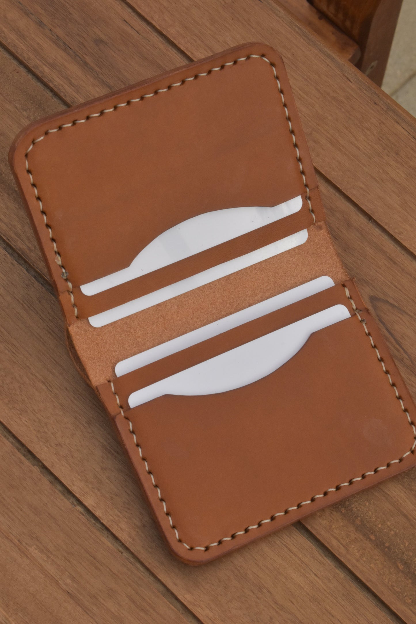 6 Pocket Card Bi Fold Full Grain Leather Wallet Italian Buttero