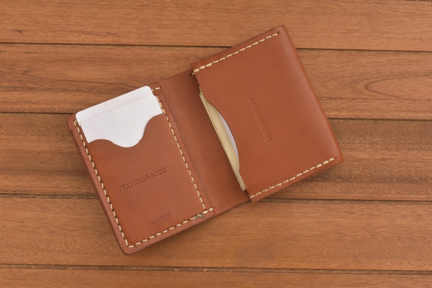 Card Gusset Compact Wallet Full Grain Leather Made in USA