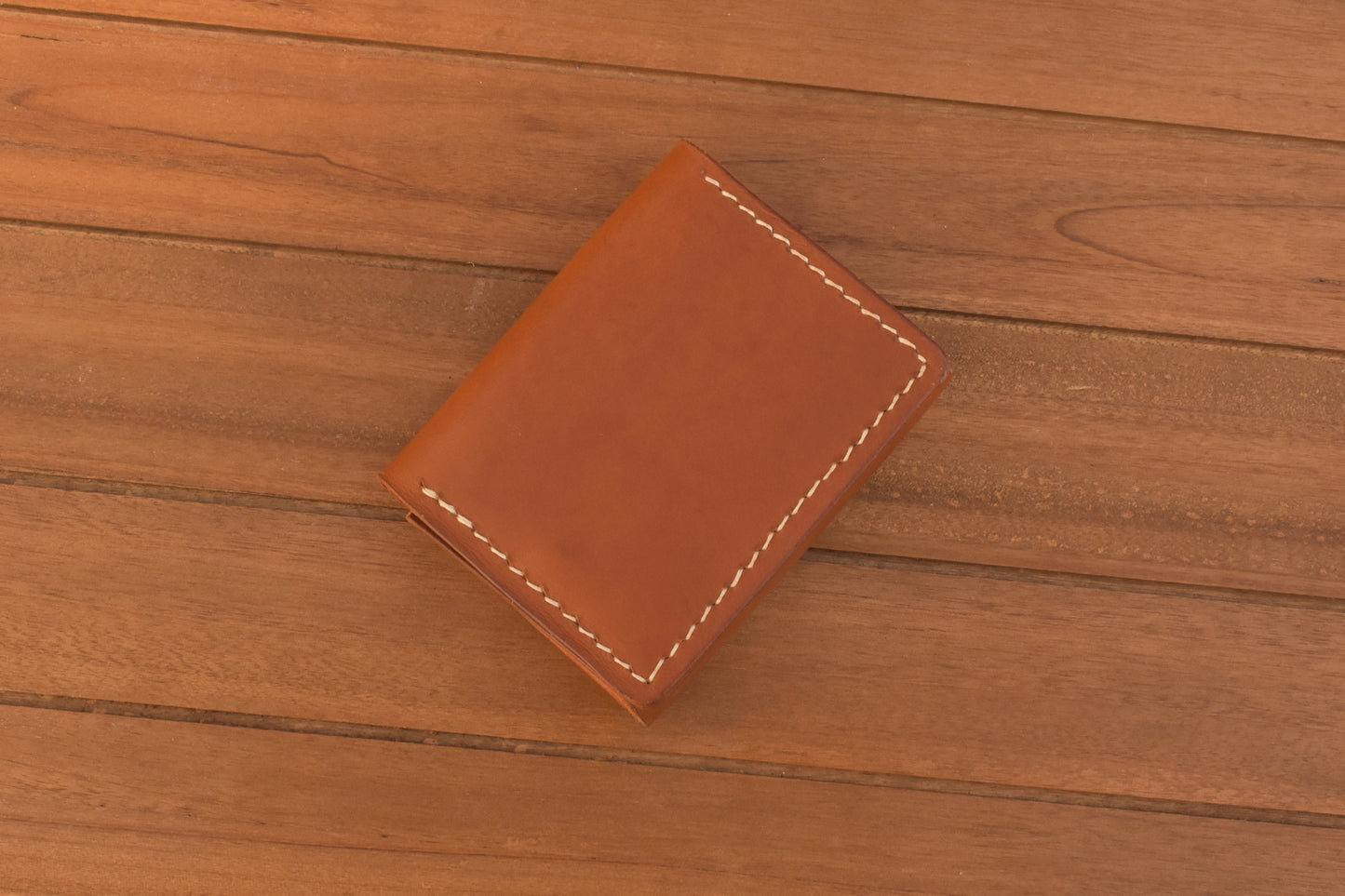 Card Gusset Compact Wallet Full Grain Leather Made in USA
