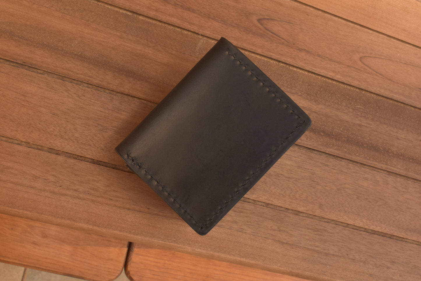 Card Gusset Compact Wallet Full Grain Leather Made in USA