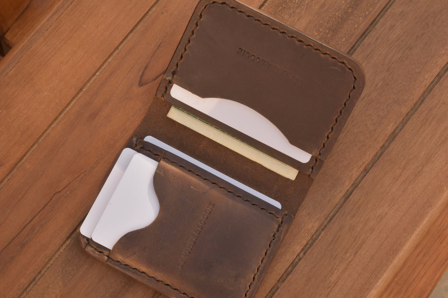 5 Pocket Card Wallet Compact Full Grain Leather Wallet Made in USA