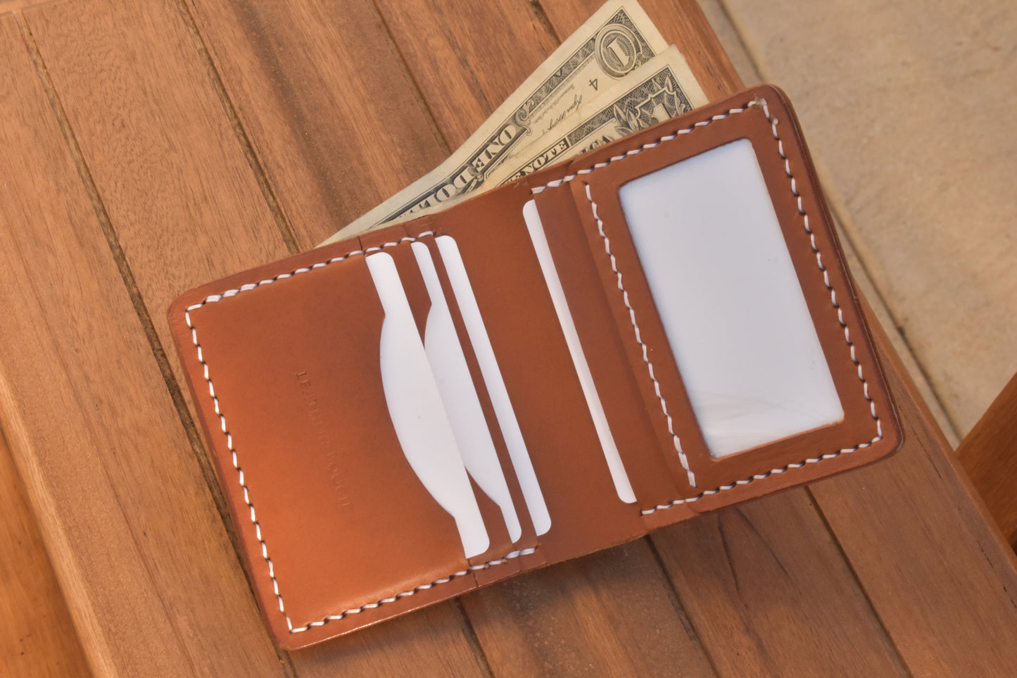 ID Bi Fold Full Grain Leather Wallet Made in USA