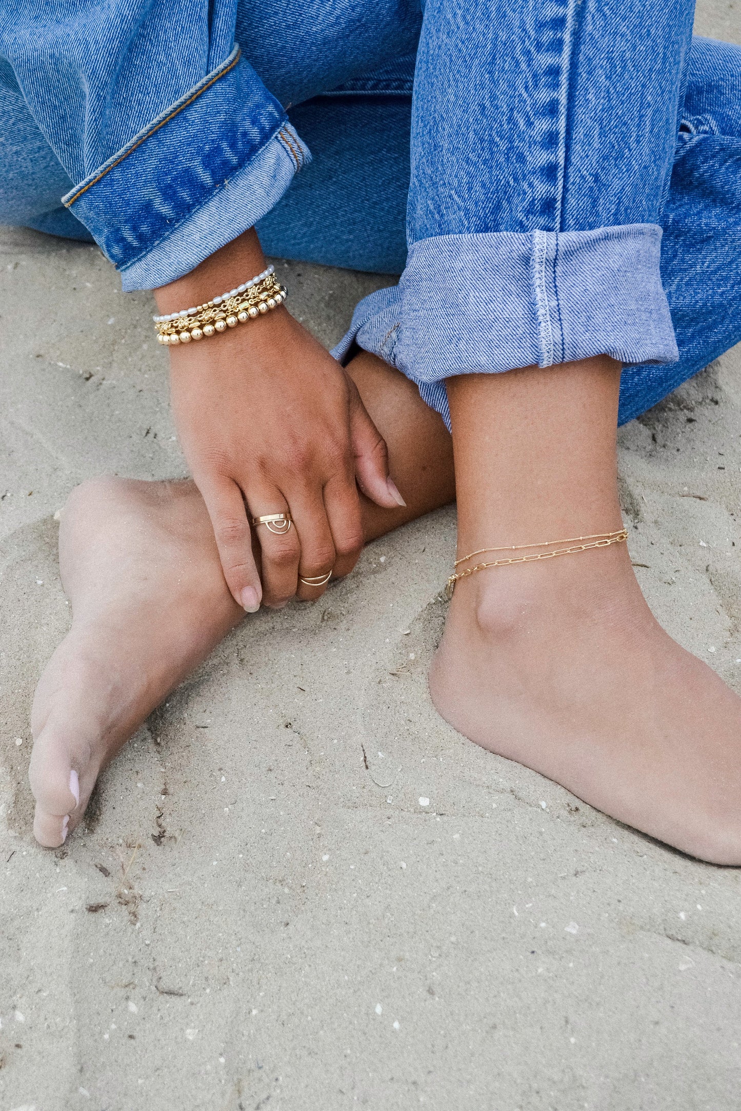 Satellite Chain 14k Gold Filled Anklet Aria