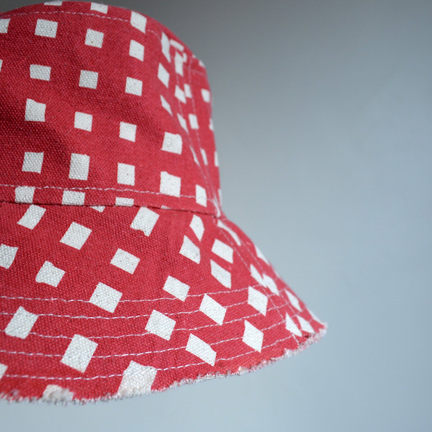 Grid Cotton Canvas Bucket Hat