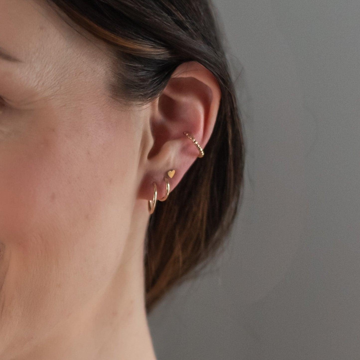 Mini Heart Stud Earrings 14K Gold Filled or Sterling Silver