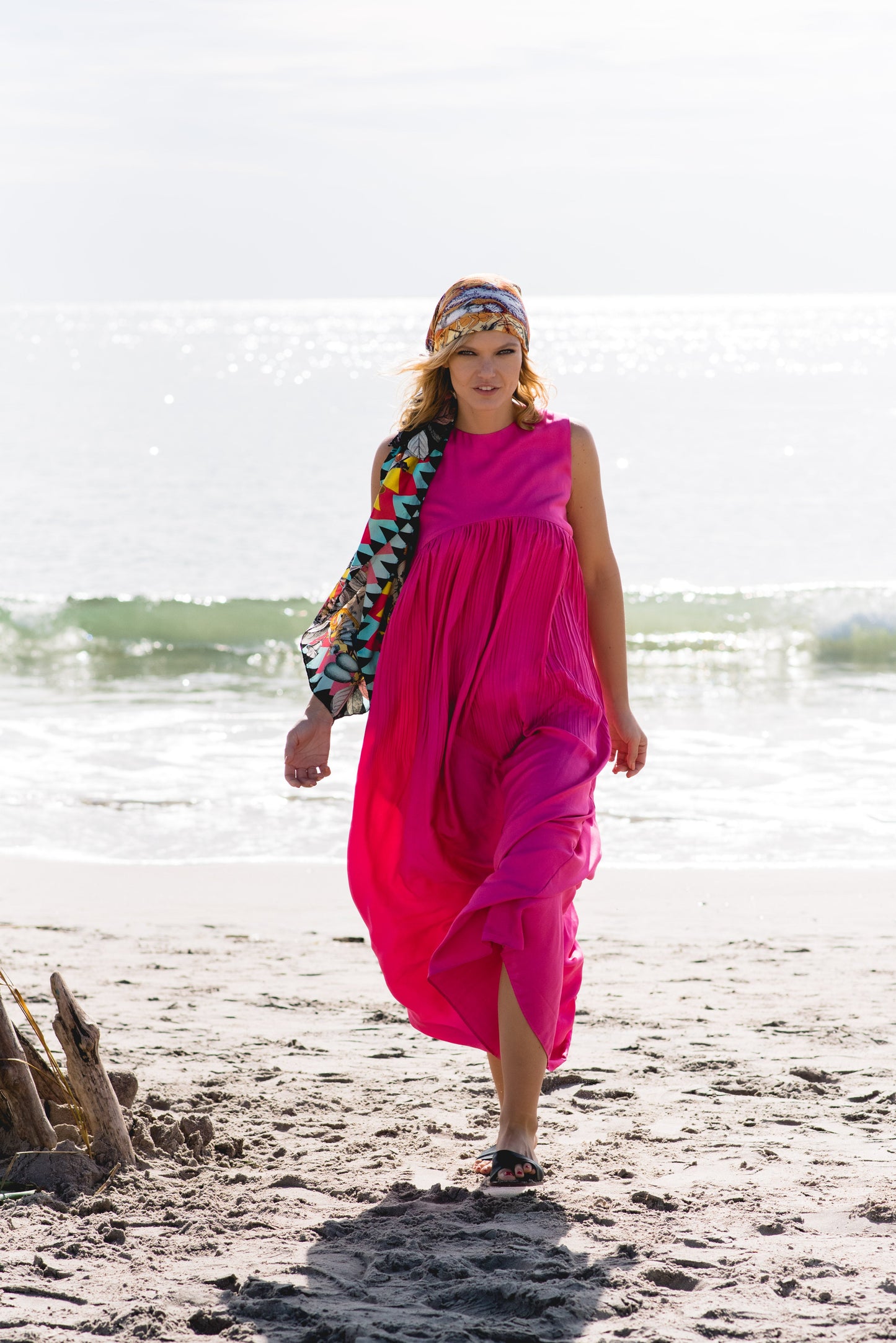 Romane Maxi Pink Silk Dress