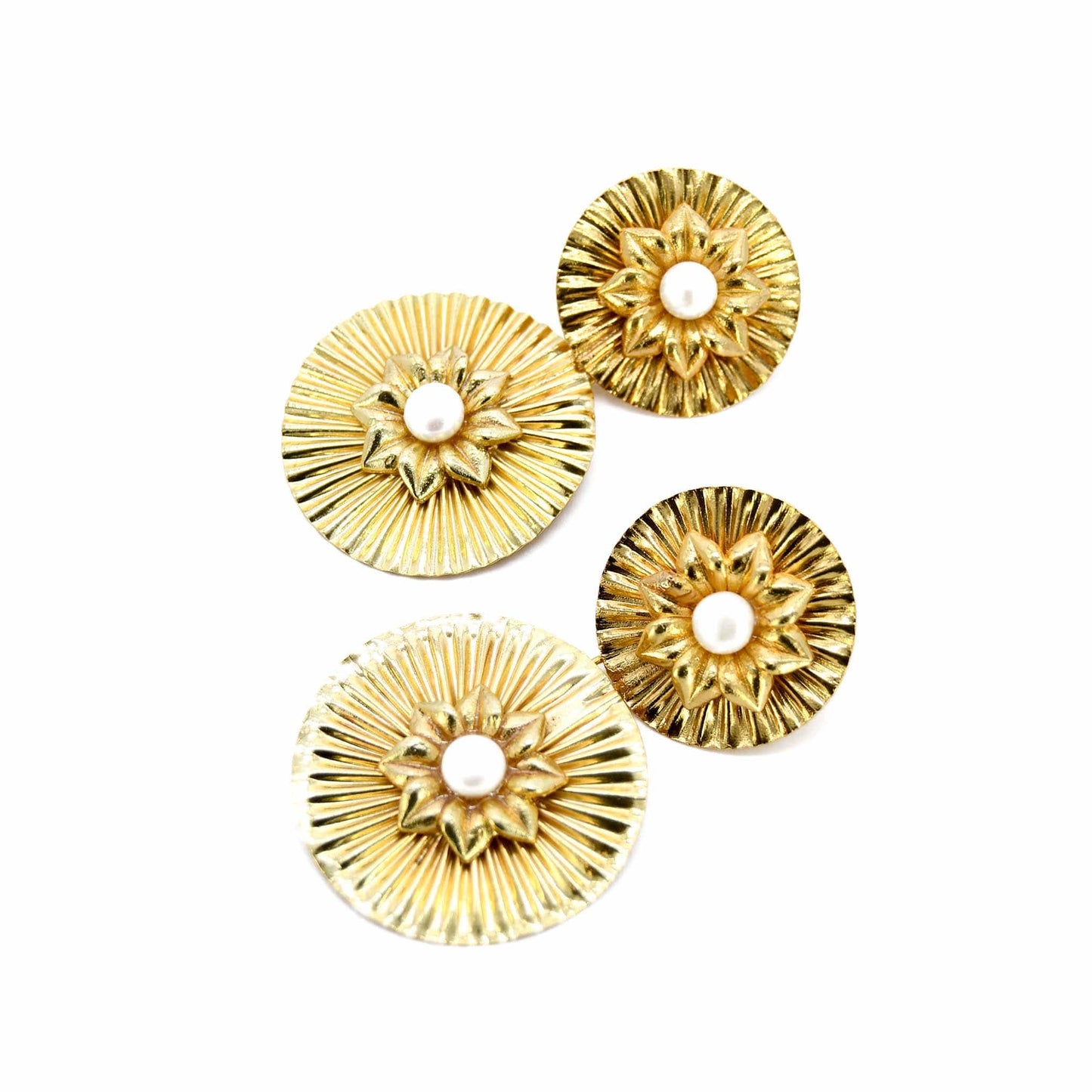 Dahlia Gold Plated Fresh Pearl Earrings ADIBA