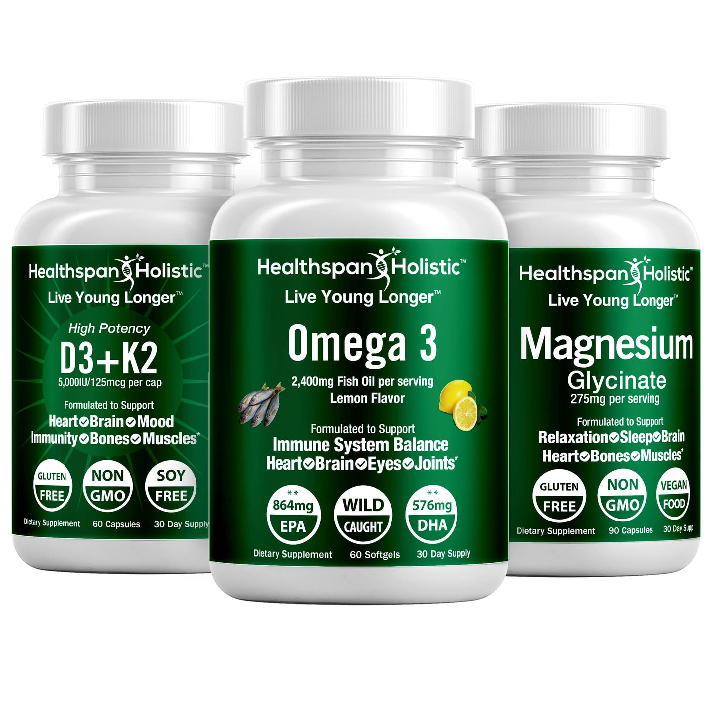 D3-Omega 3-Magnesium Daily Essentials Bundle