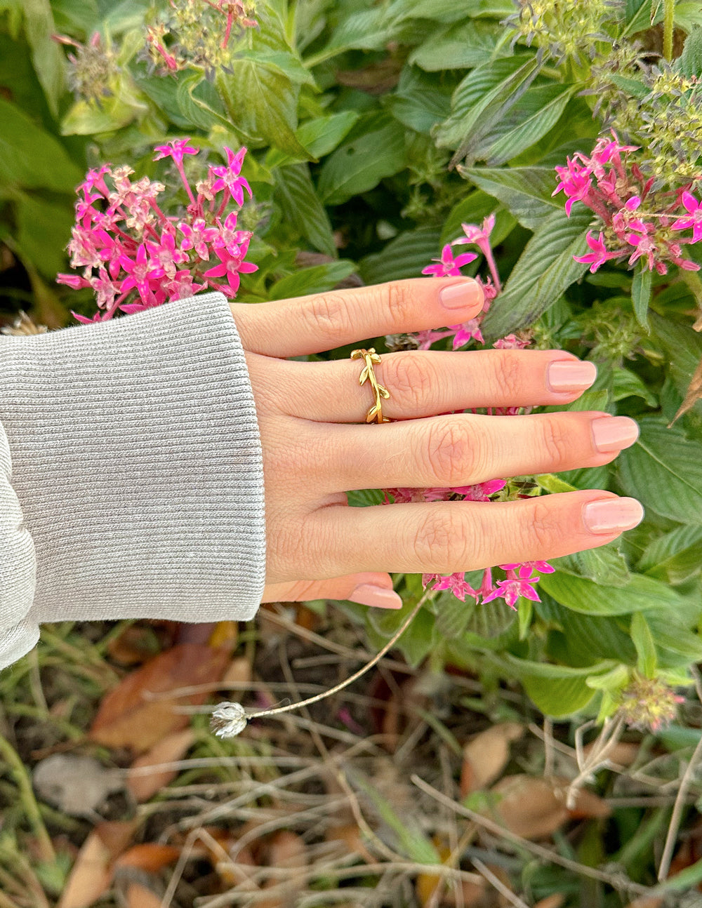 Dainty Olive Branch Ring Symbol of Peace Elevated Faith