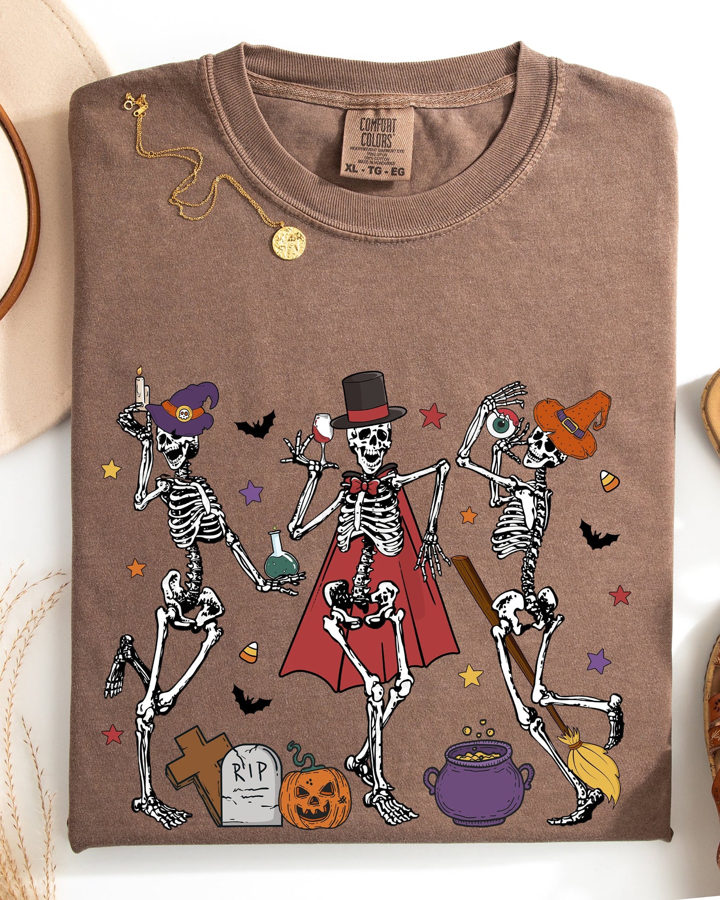 Dancing Skeleton Halloween Party Cute Fun Spooky Shirt Comfort Colors T-Shirt