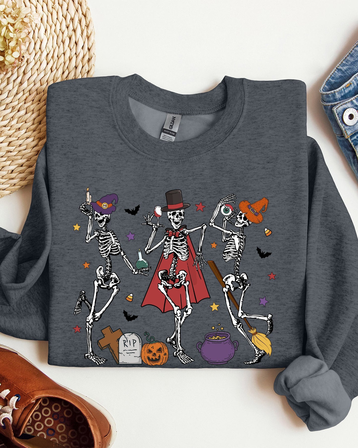Dancing Skeleton Halloween Party Cute Fun Spooky Sweatshirt