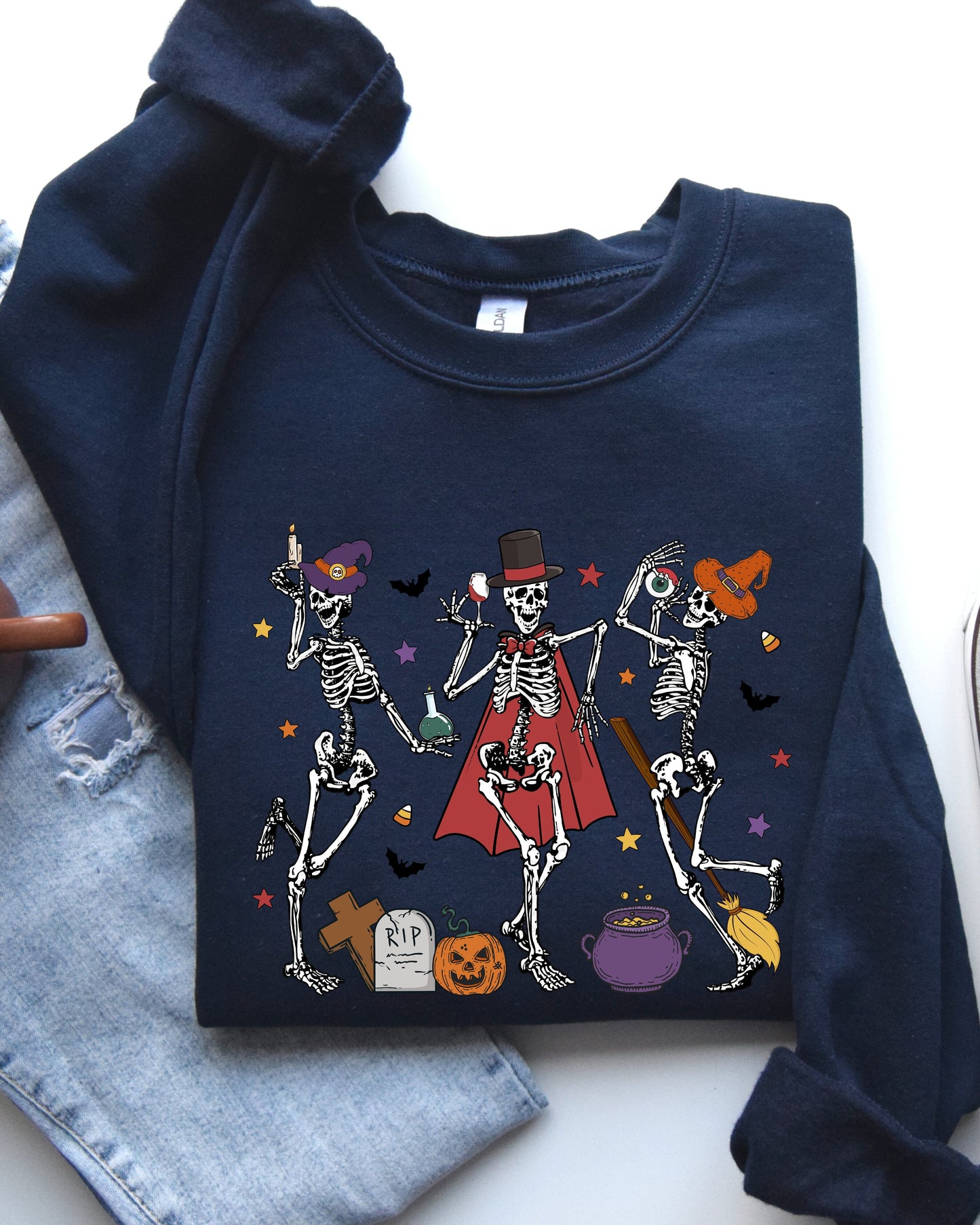 Dancing Skeleton Halloween Party Cute Fun Spooky Sweatshirt