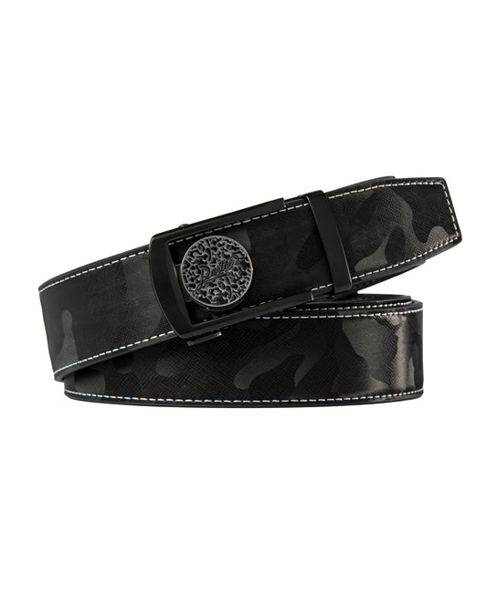 Black Birdie Reflective Camo Golf Belt Dartee Golf