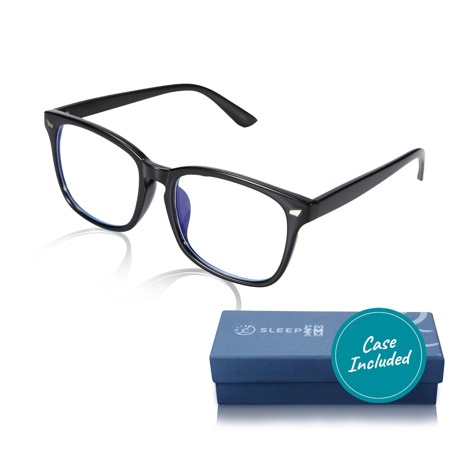 Blue Light Reading Glasses 2.5x Wayfarer Black Sleep ZM