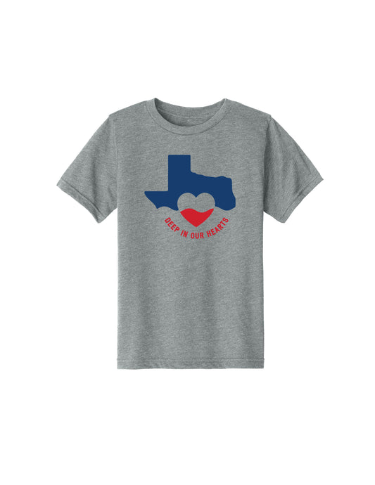Deep in our Hearts Recovery Heather Gray Youth T-Shirt