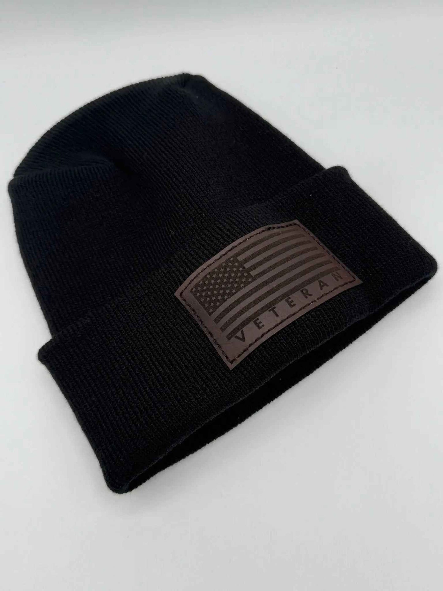 Veteran Beanie USA Flag Patriotic H-Stitch™ Cuffed Knit Hat