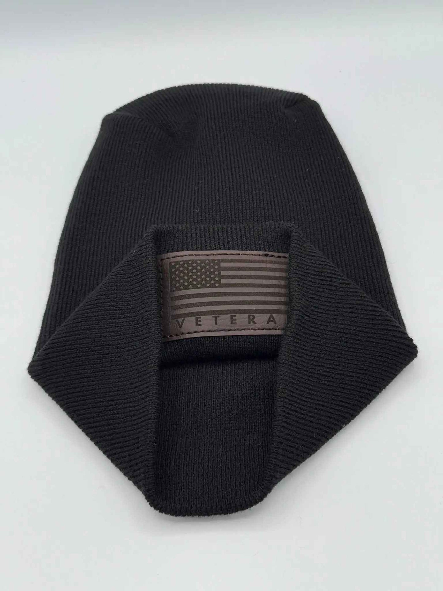 Veteran Beanie USA Flag Patriotic H-Stitch™ Cuffed Knit Hat