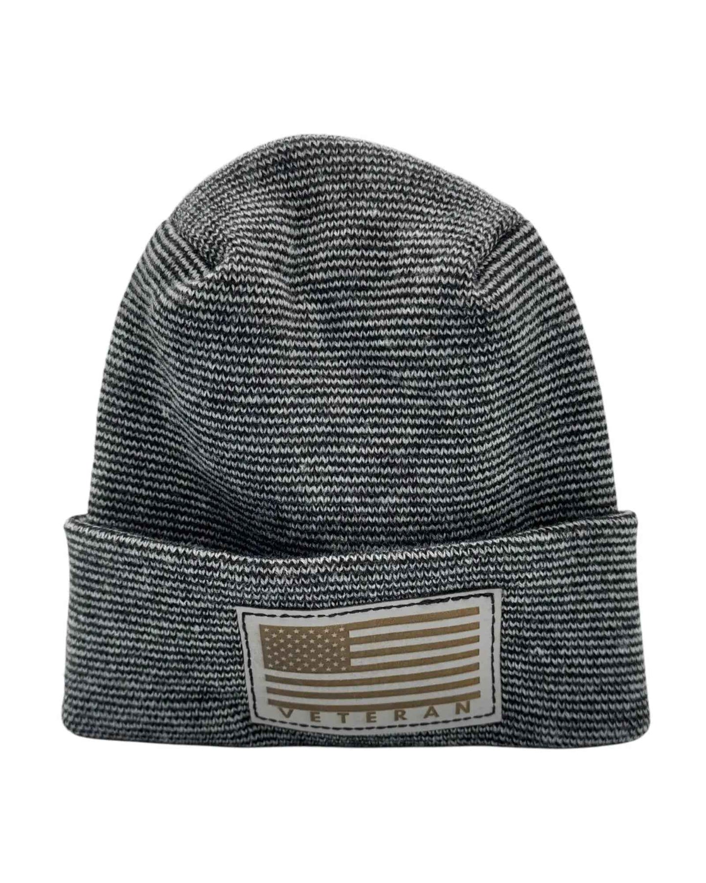Veteran Beanie USA Flag Patriotic H-Stitch™ Cuffed Knit Hat