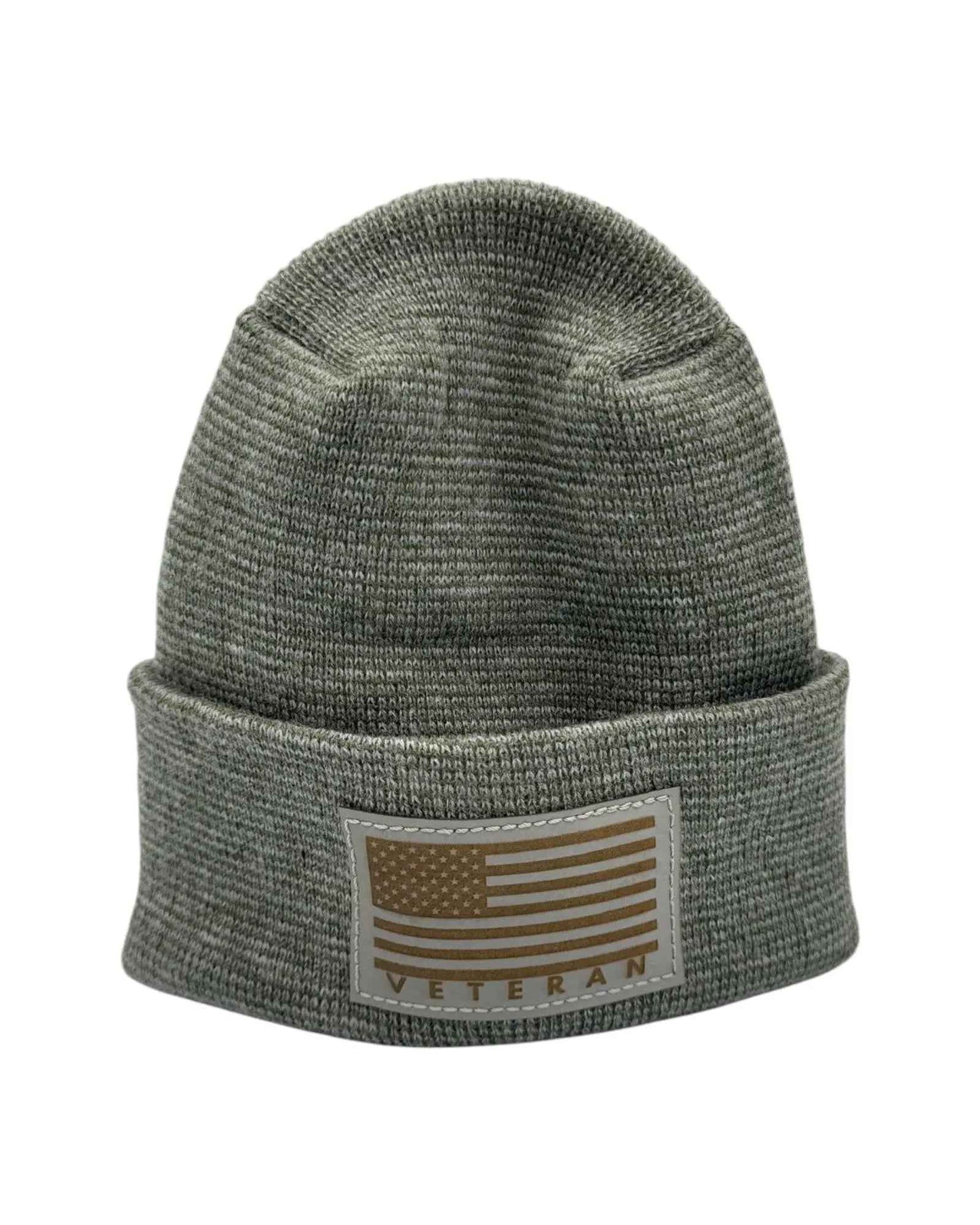 Veteran Beanie USA Flag Patriotic H-Stitch™ Cuffed Knit Hat