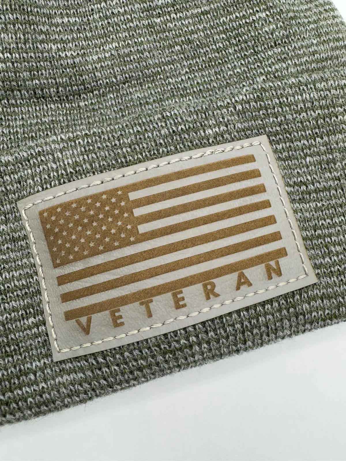 Veteran Beanie USA Flag Patriotic H-Stitch™ Cuffed Knit Hat