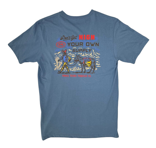 Don't Get High Pocket Slate Cotton T-Shirt Paris Texas Apparel Co