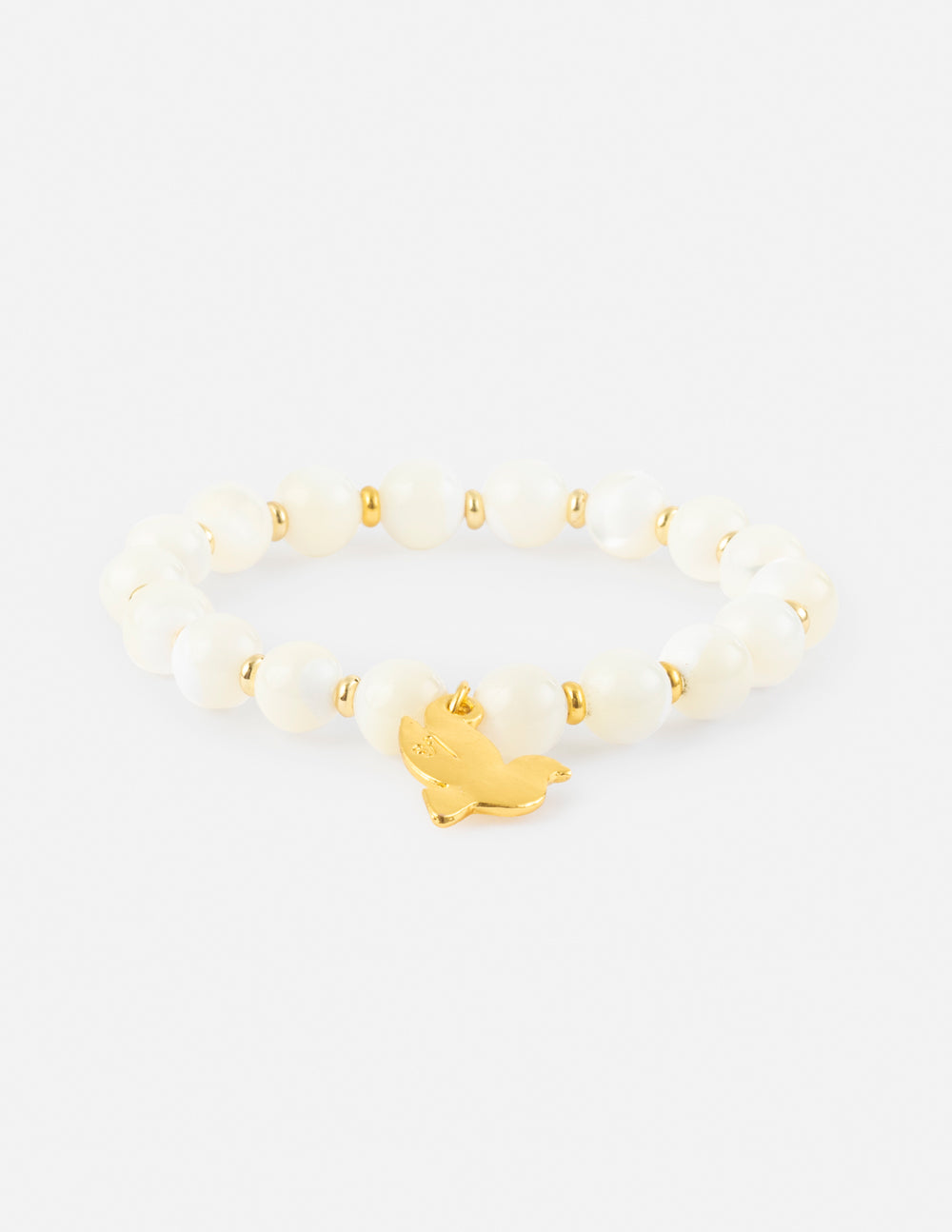 Dove Charm Natural Cotton Stone Bracelet Elevated Faith