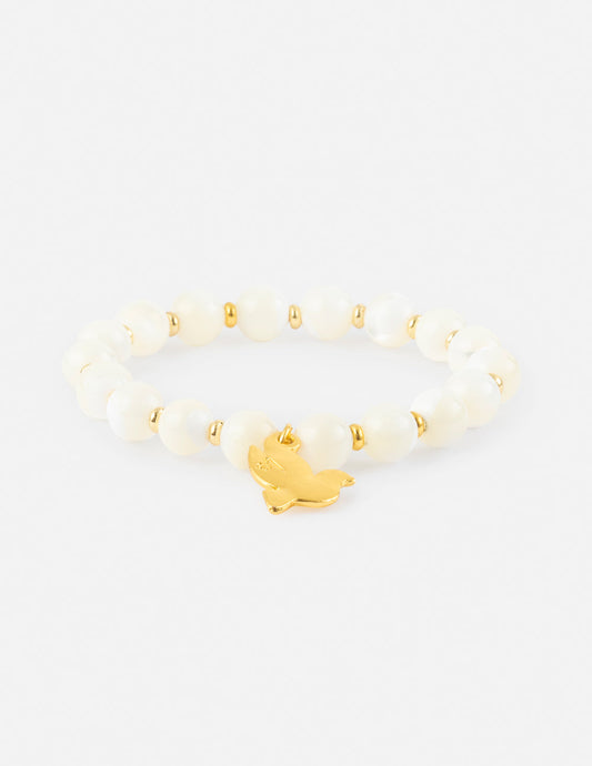 Dove Charm Natural Cotton Stone Bracelet Elevated Faith