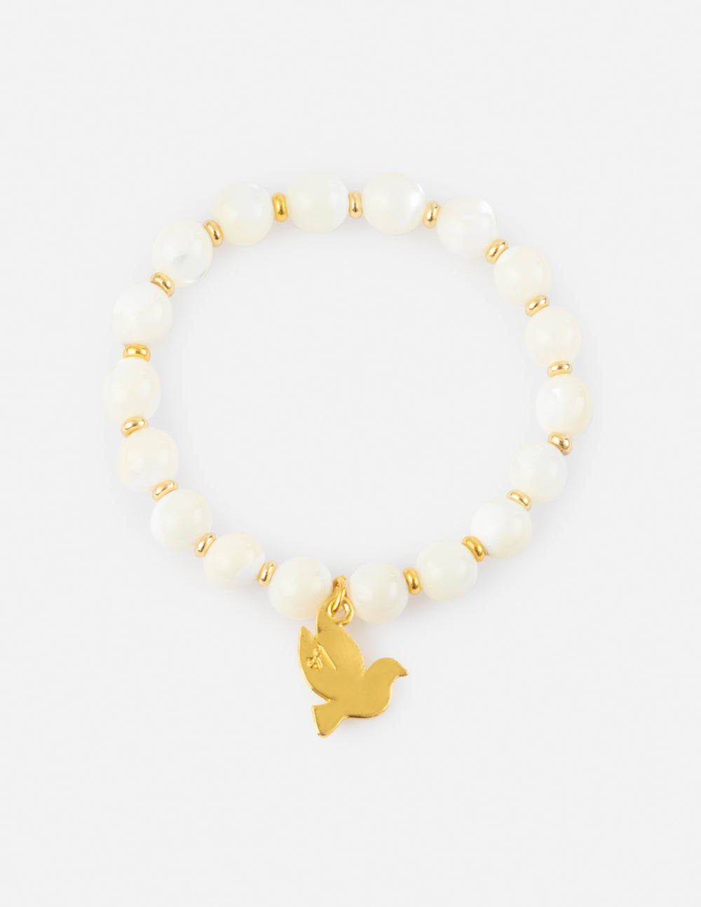 Dove Charm Natural Cotton Stone Bracelet Elevated Faith