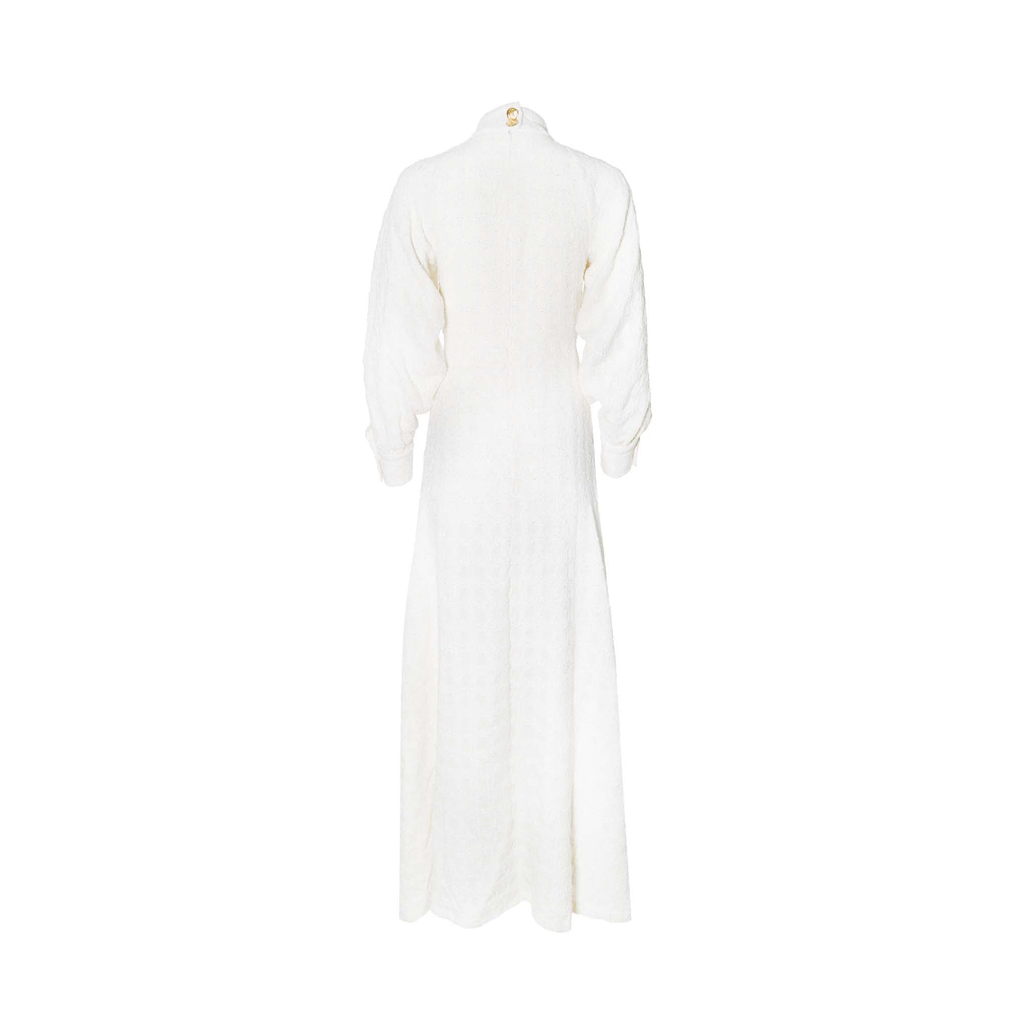 Pearl White Light Tweed Maxi Dress Long Sleeve ADIBA