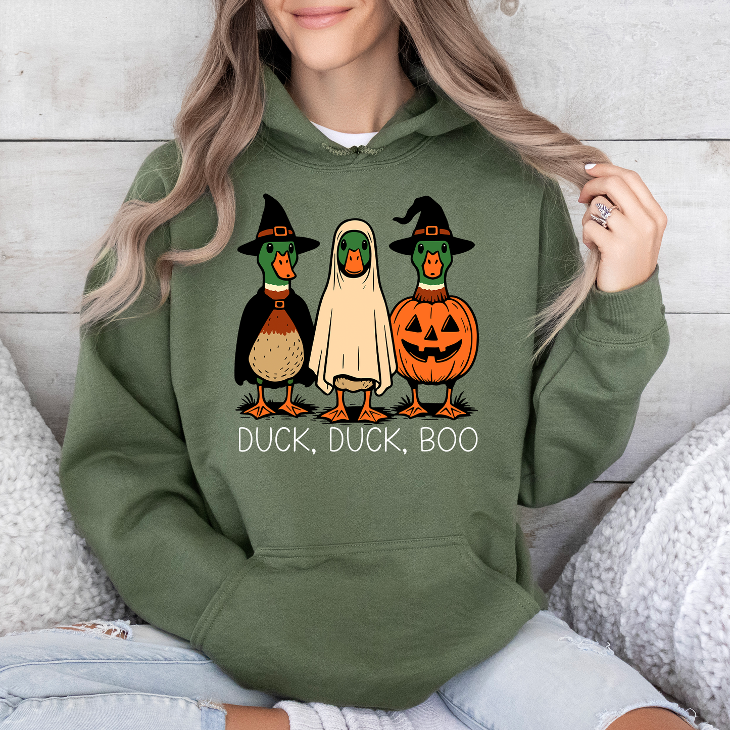 Funny Goose Halloween Graphic Hoodie Silly Duck Ghost Hooded Sweatshirt Refinery Number One