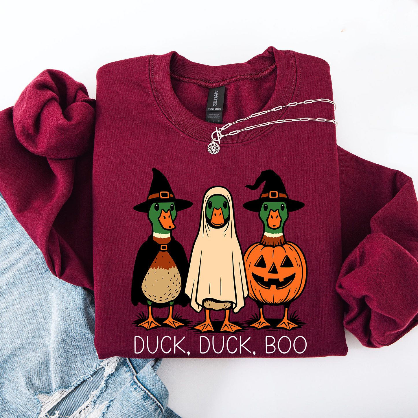 Duck Duck Boo Iridescent Halloween Sweatshirt
