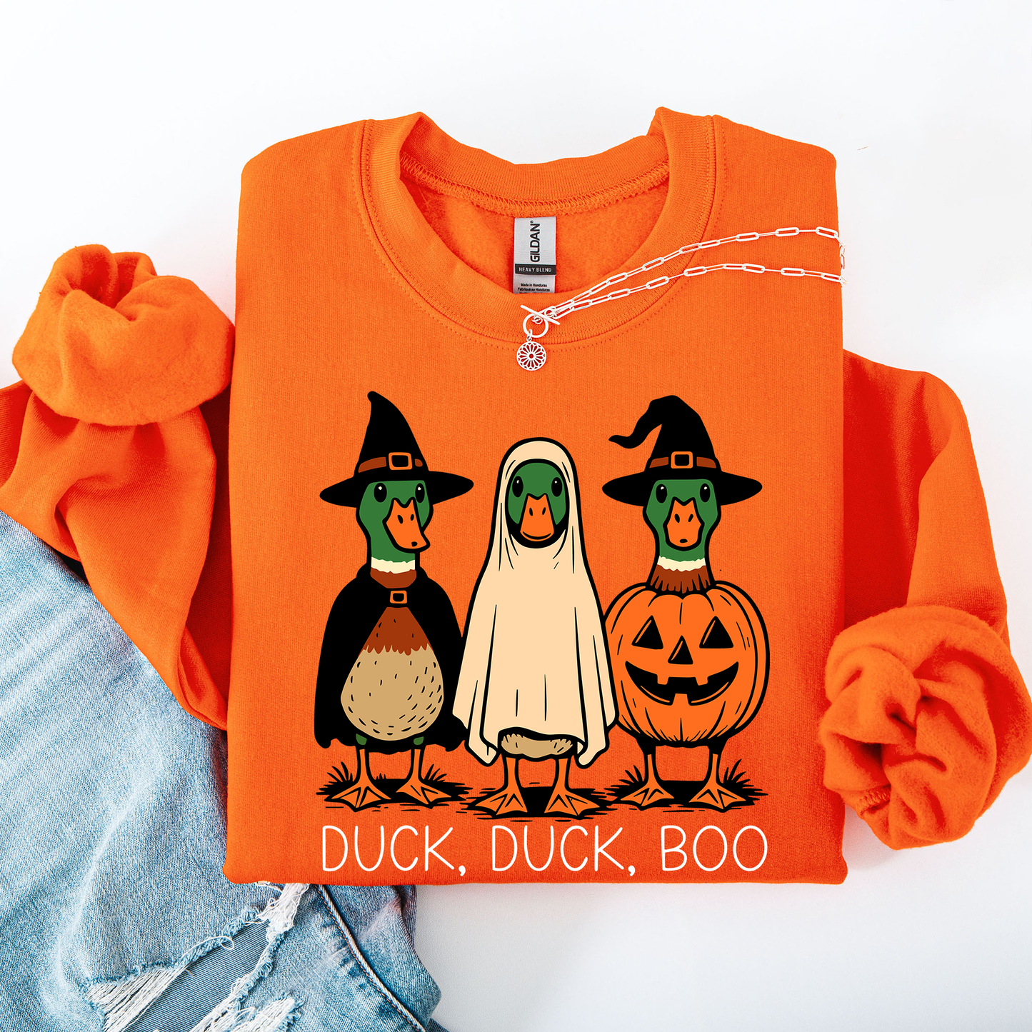 Duck Duck Boo Iridescent Halloween Sweatshirt
