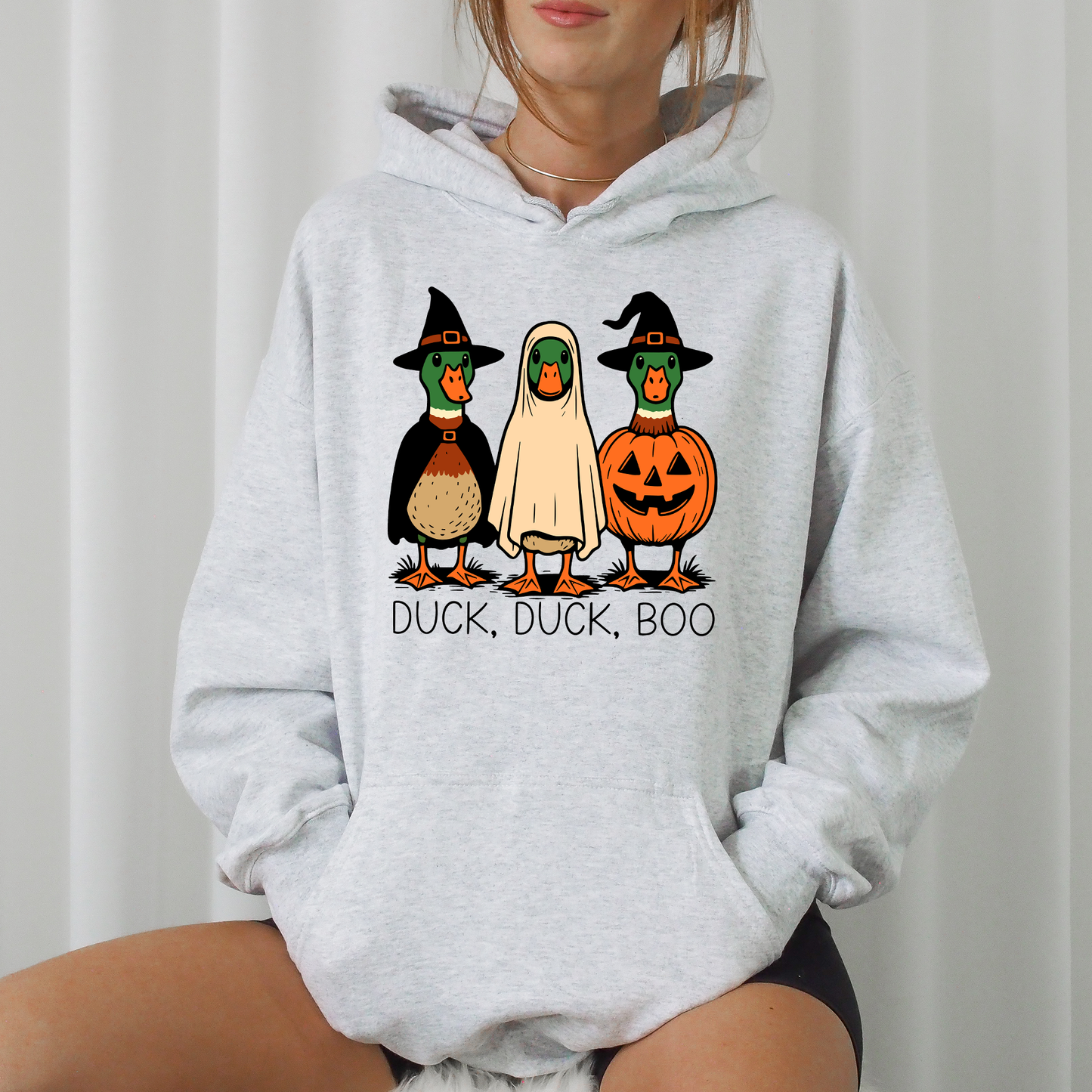 Funny Goose Halloween Graphic Hoodie Silly Duck Ghost Hooded Sweatshirt Refinery Number One