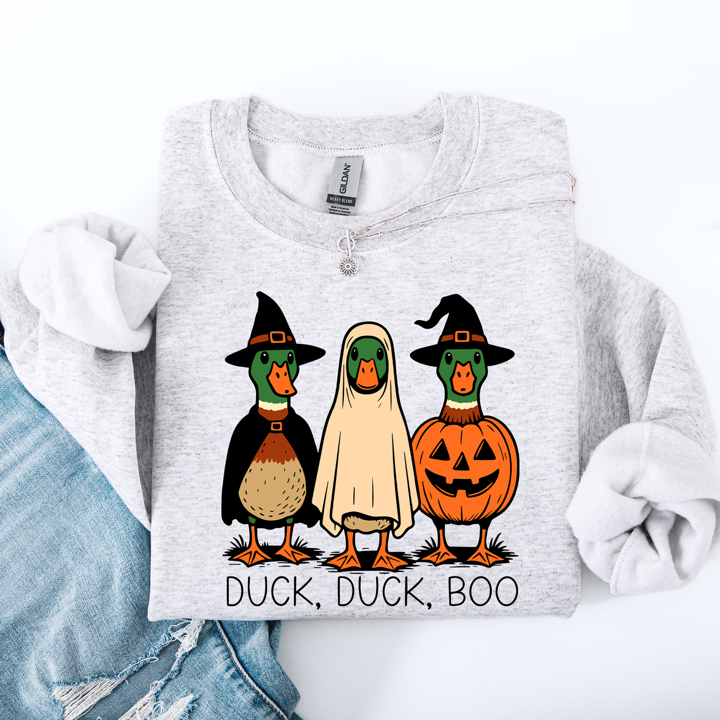 Duck Duck Boo Iridescent Halloween Sweatshirt