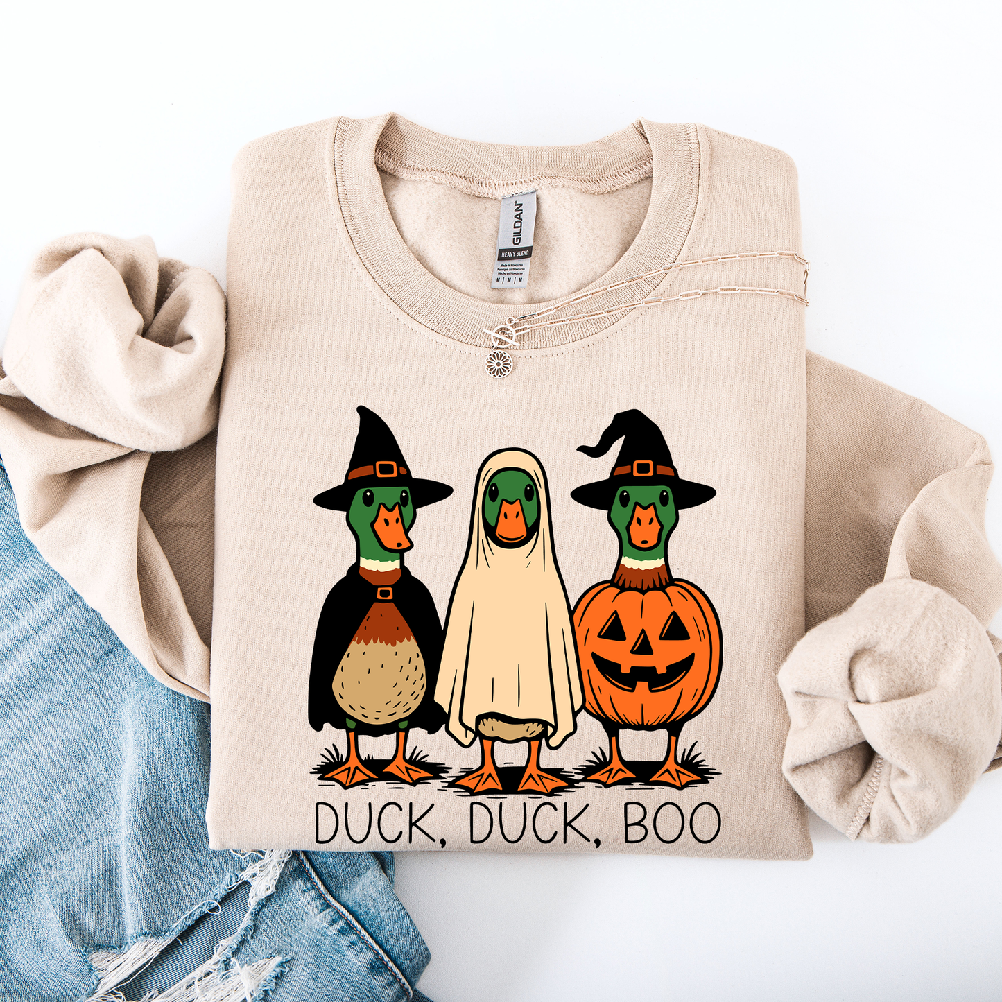 Duck Duck Boo Iridescent Halloween Sweatshirt