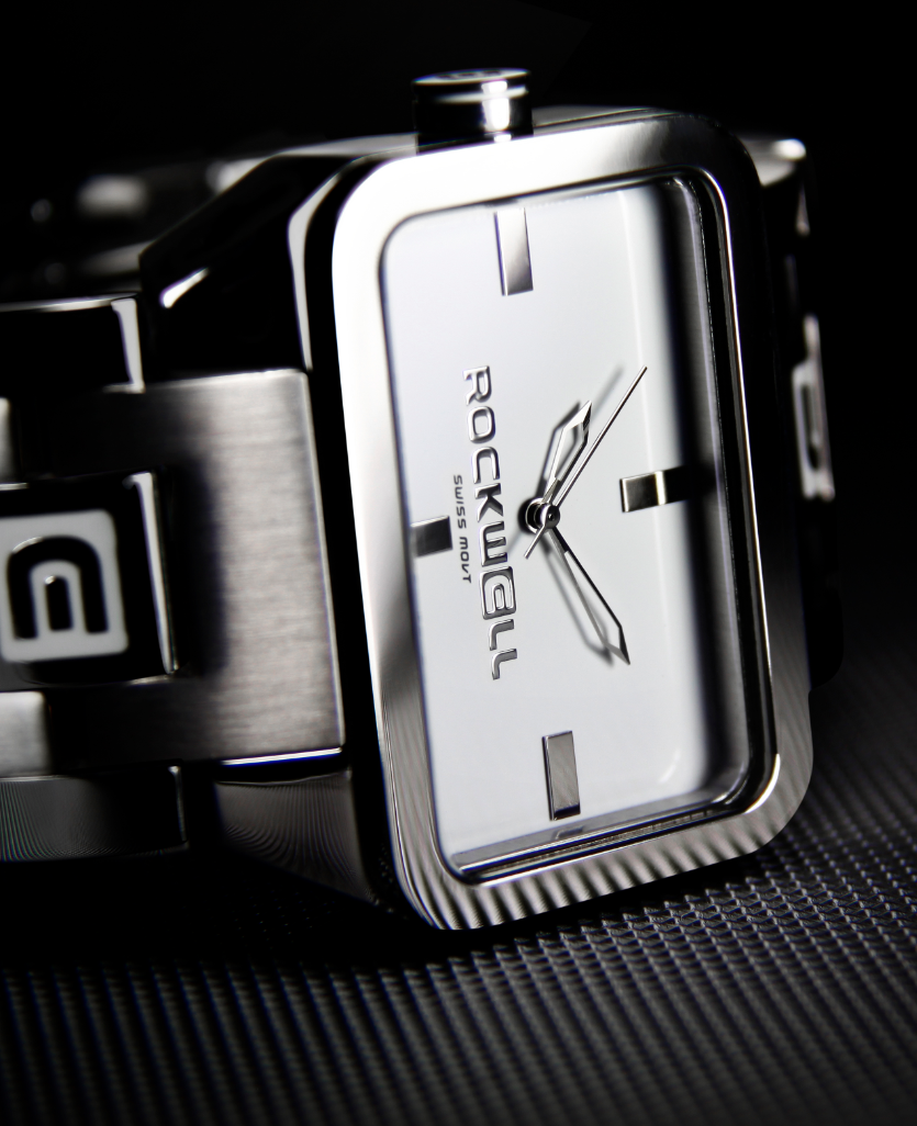 Silver White Duel Time Watch Rockwell